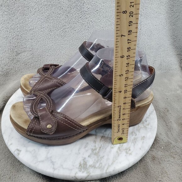 Dansko Shoes Womens Size EU 38 US 7.5-8 Brown Leather Sara Sandals - Picture 2 of 12